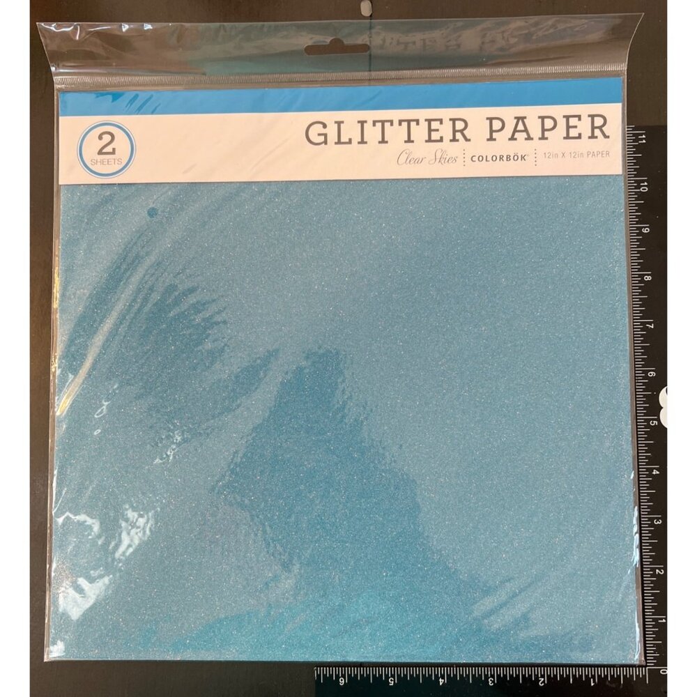 Blue Glitter Paper by Colorbok 2 sheets 12x12 71853A